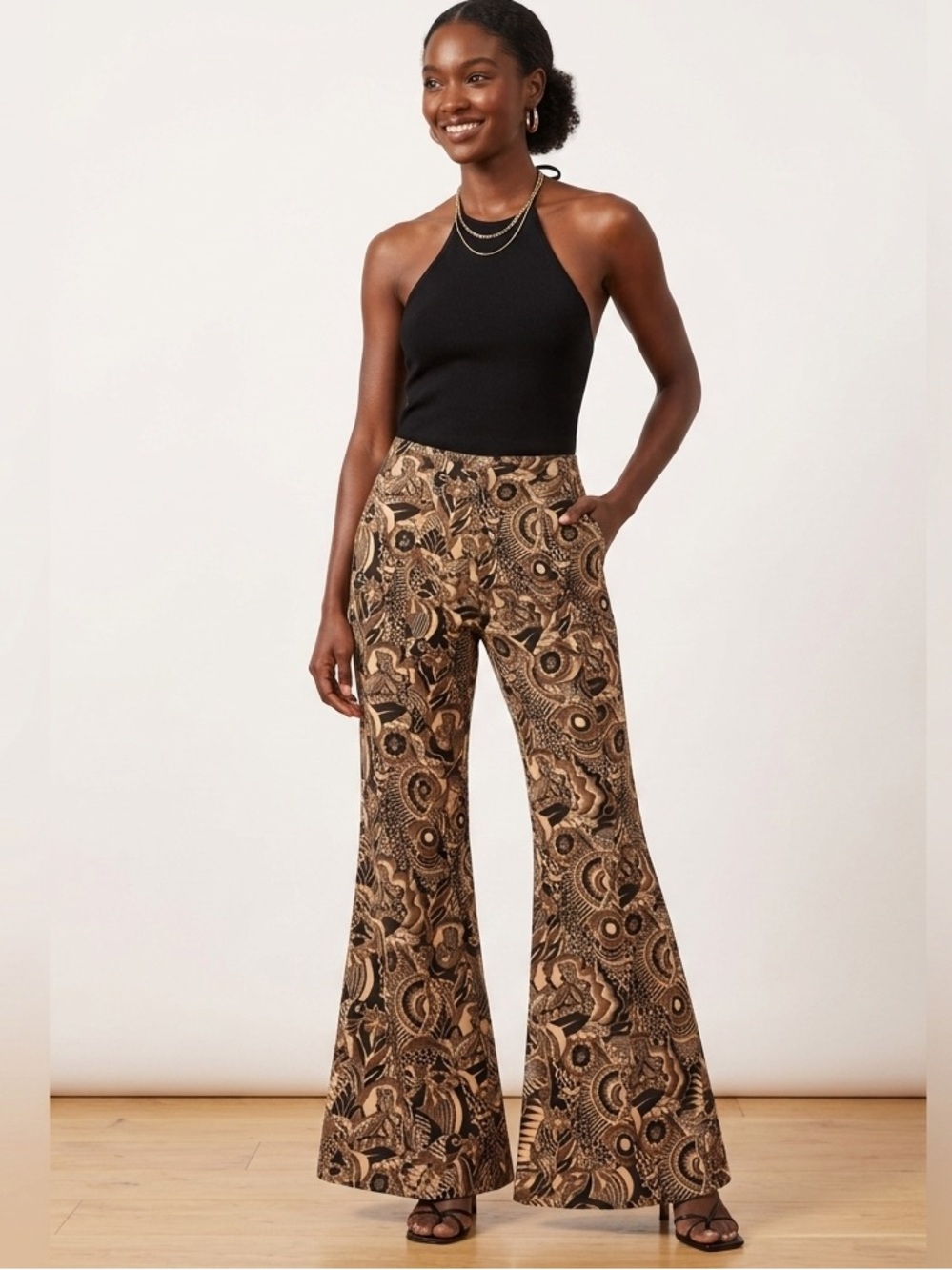 Anthropologie Drapey Flare Pants Boho Size 6